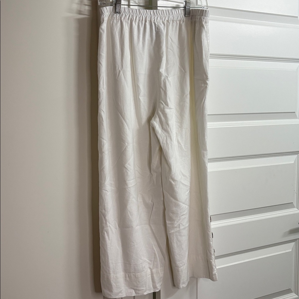 JOHN MARK linen blend wide leg pants size small minimalist lagenlook coastal - Picture 6 of 7